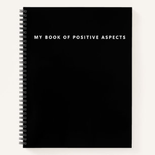 Äußerst Minimalistische positive Aspekte Schwarze Notizbuch