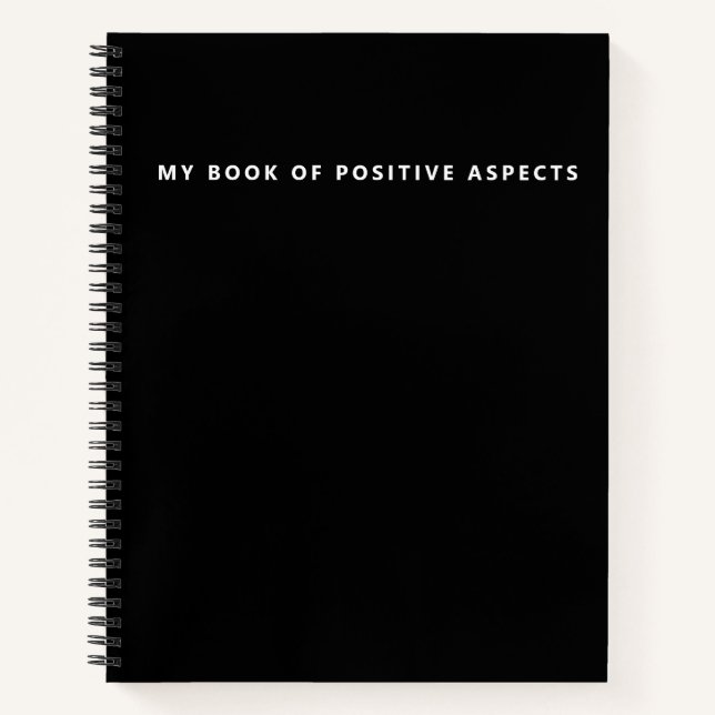 Äußerst Minimalistische positive Aspekte Schwarze  Notizbuch (Vorderseite)