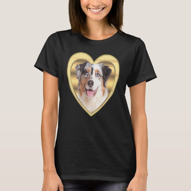 Aussi  Australian Shepherd  Dog Heart  Aussi  1 T-Shirt (Vorderseite)