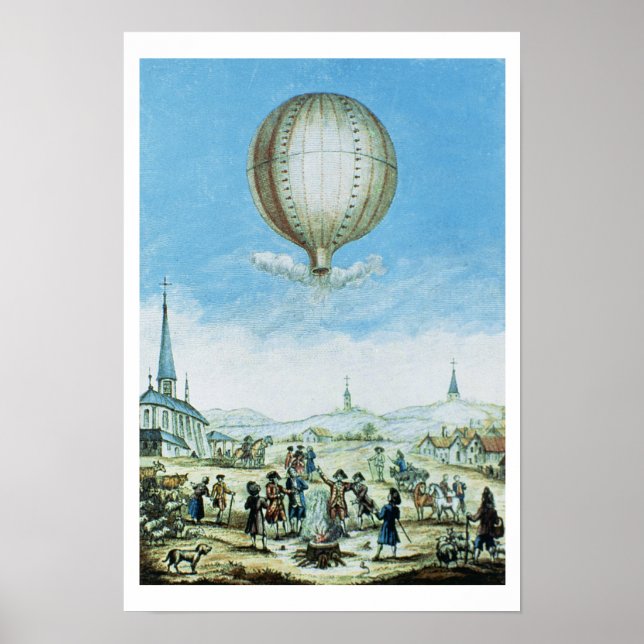Aussicht auf Annonay in Vivarais und der erste Flu Poster (Vorne)
