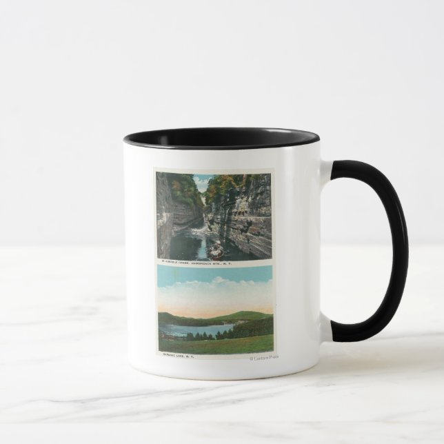 Aussicht auf Ausable Chasm und Saranac See Tasse (Rechts)