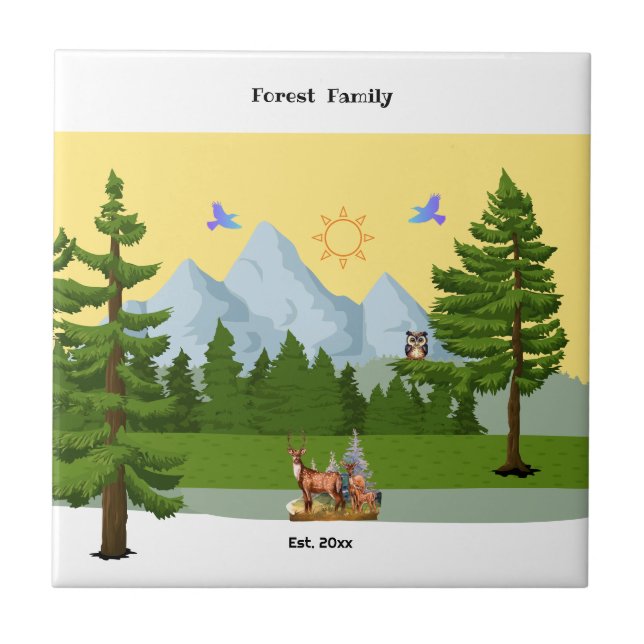 Aussicht auf Berge Fliese (Vorderseite)