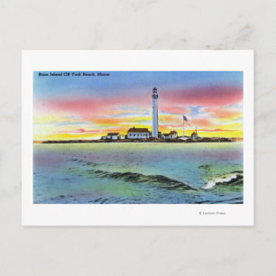 Aussicht auf Boon Island und Lighthouse von York a Postkarte