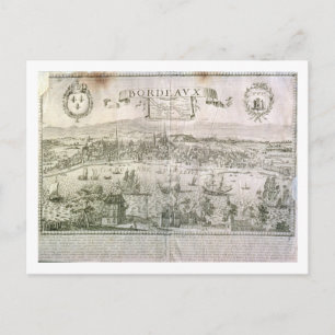 Aussicht auf Bordeaux und den Fluss Garonne, unter Postkarte
