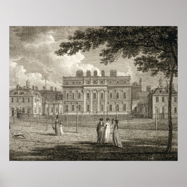 Aussicht auf Buckingham House, graviert von W. Kni Poster (Vorne)