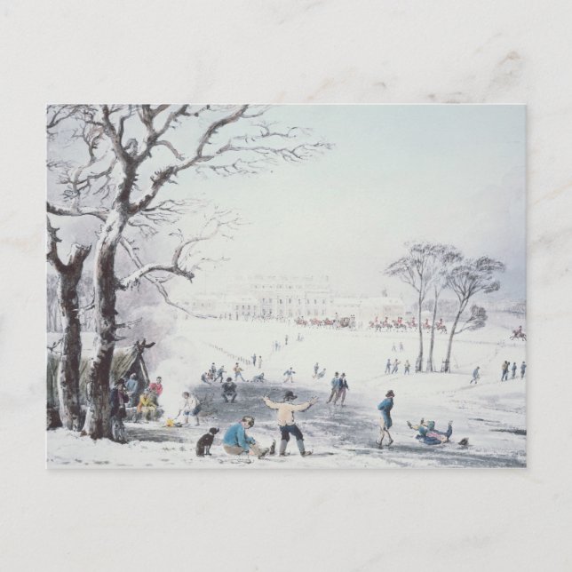 Aussicht auf Buckingham House, James Park im Winte Postkarte (Vorderseite)