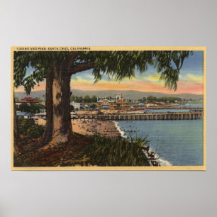 Aussicht auf Casino & Pier aus der Ferne Poster