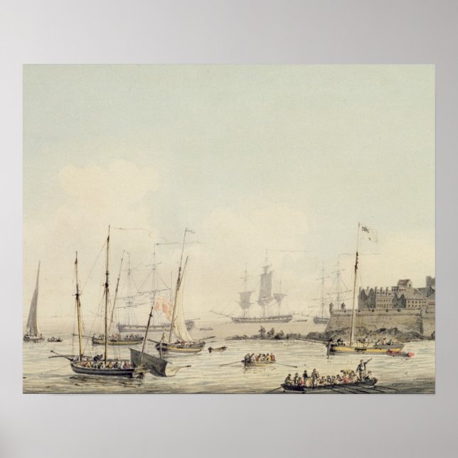 Aussicht auf Castle Cornet, Guernsey, mit Versand, Poster (Vorne)