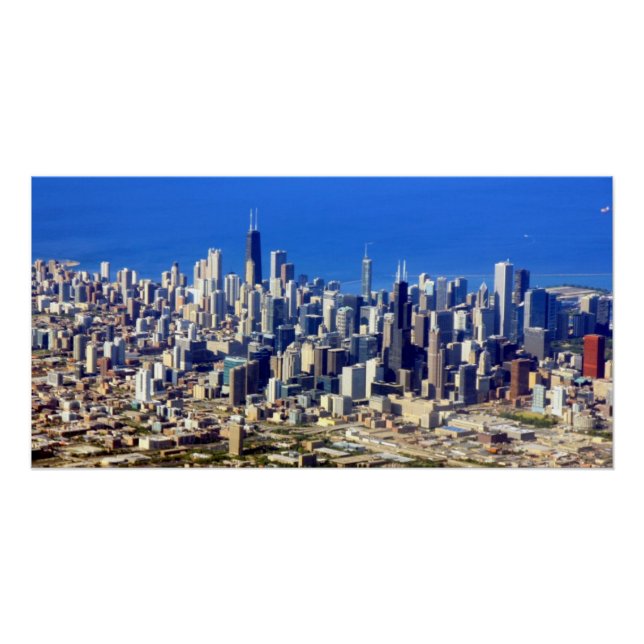 Aussicht auf Chicago Downtown mit Lake Poster (Vorderseite)