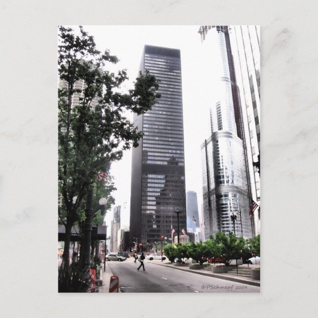 Aussicht auf Chicago Postkarte (Vorderseite)