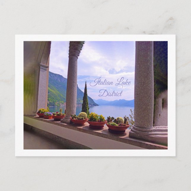 Aussicht auf Comer See, Italien Postkarte (Vorderseite)