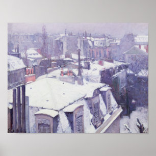 Aussicht auf Dächer oder Dächer unter Schnee, 1878 Poster