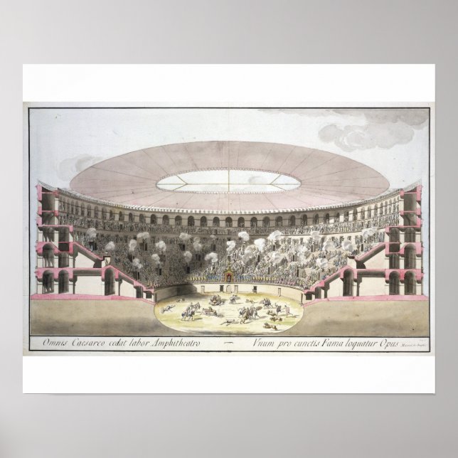 Aussicht auf das Amphitheater von Caesar (Farblith Poster (Vorne)