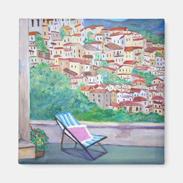 Aussicht auf das Dorf Apricale Magnet (Vorne)