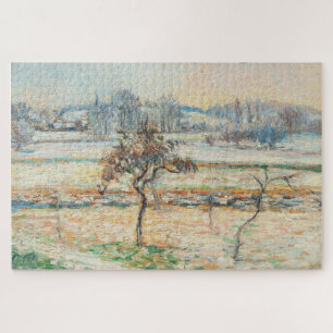 Aussicht auf das Dorf Bazincourt, Schnee - Pissarr
