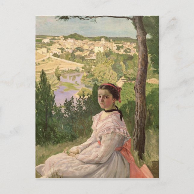 Aussicht auf das Dorf Castelnau, 1868 Postkarte (Vorderseite)
