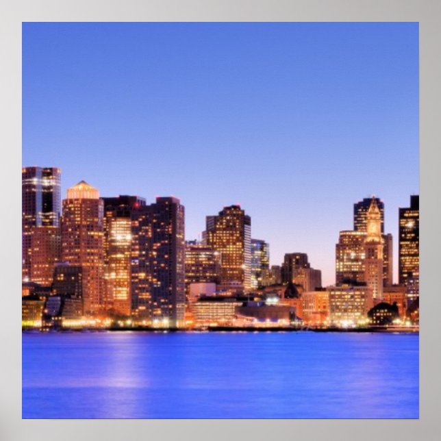 Aussicht auf das Finanzviertel von Boston Poster (Vorne)