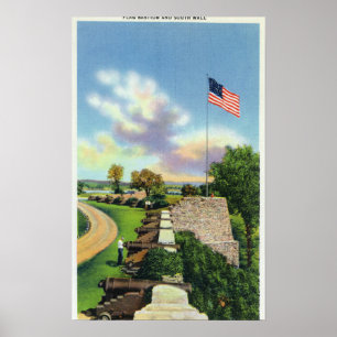 Aussicht auf das Flaggenbecken und die Südmauer Poster