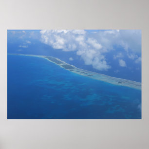 Aussicht auf das Flugzeug der Insel Rangiroa Poster