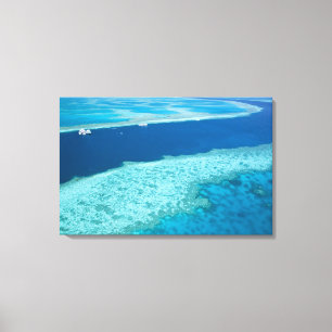 Aussicht auf das Great Barrier Reef durch die Luft Leinwanddruck
