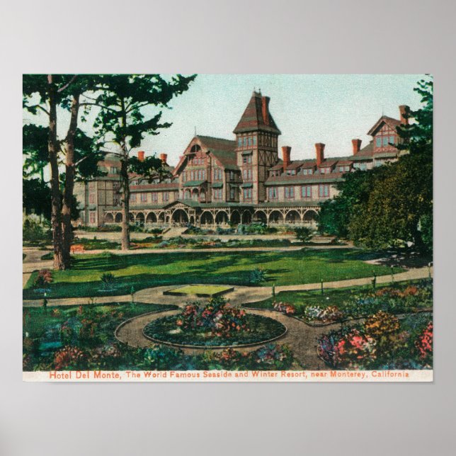 Aussicht auf das Hotel del Monte und die Umgebung Poster (Vorne)