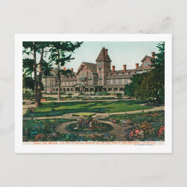 Aussicht auf das Hotel del Monte und die Umgebung Postkarte (Vorderseite)