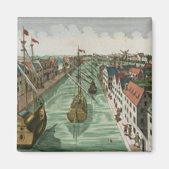 Aussicht auf das Kettel Gate in Delft (Gravieren) Magnet (Vorne)
