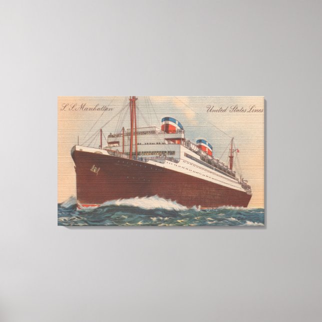 Aussicht auf das Kreuzfahrtschiff S.S. Manhattan C Leinwanddruck (Vorderseite)
