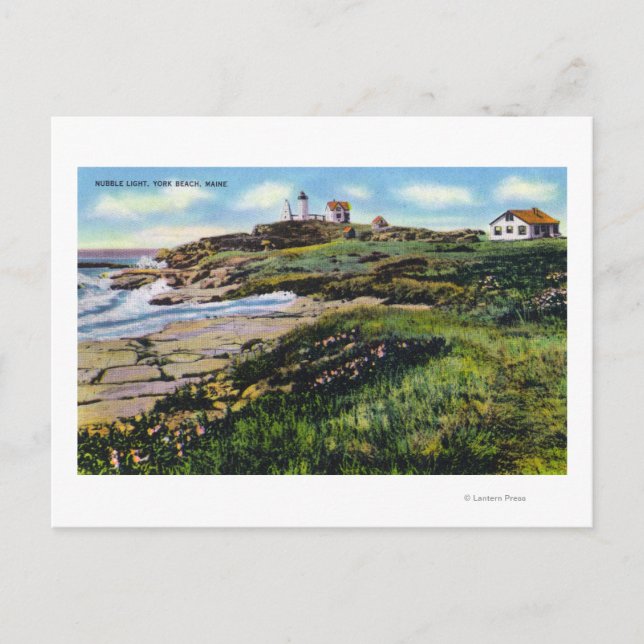 Aussicht auf das Leuchtturm von York Beach Postkarte (Vorderseite)