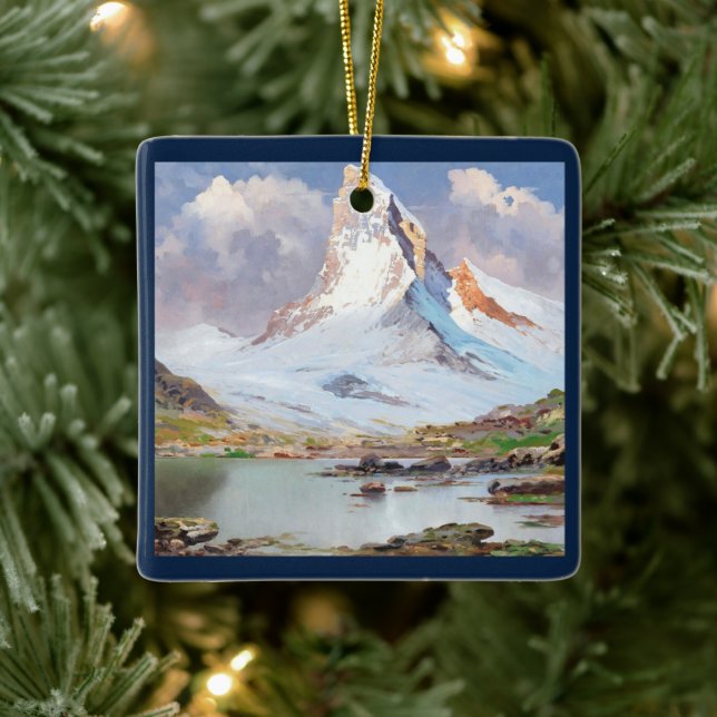 Aussicht auf das Matterhorn, Weihnachtsbaum Keramikornament (Baum)
