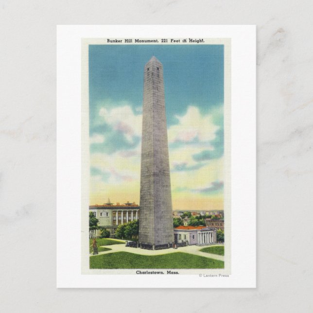 Aussicht auf das Monument Nr. 2 des Bunker Hill Postkarte (Vorderseite)