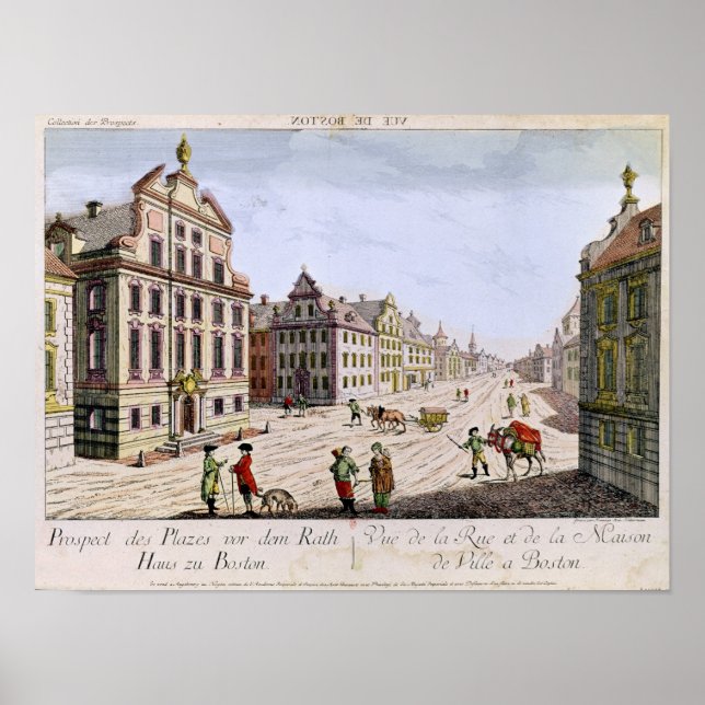 Aussicht auf das Rathaus, Boston Poster (Vorne)