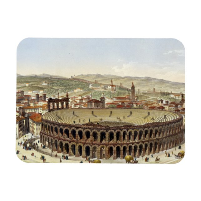 Aussicht auf das römische Amphitheater Verona, mit Magnet (Horizontal)