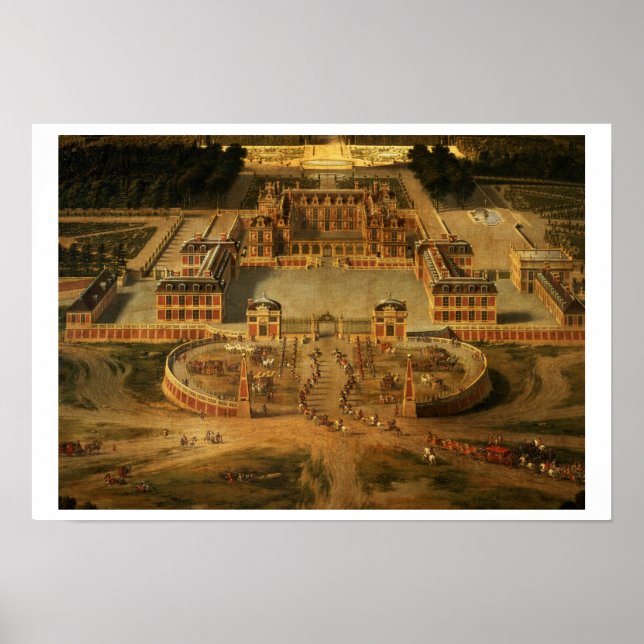 Aussicht auf das Schloss, die Gärten und den Park  Poster (Vorne)