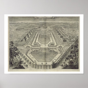 Aussicht auf das Schloss und den Park von Marly, e Poster