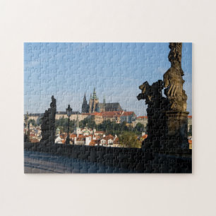 Aussicht auf das Schloss von der Karlsbrücke in Pr