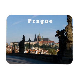 Aussicht auf das Schloss von der Karlsbrücke in Pr Magnet