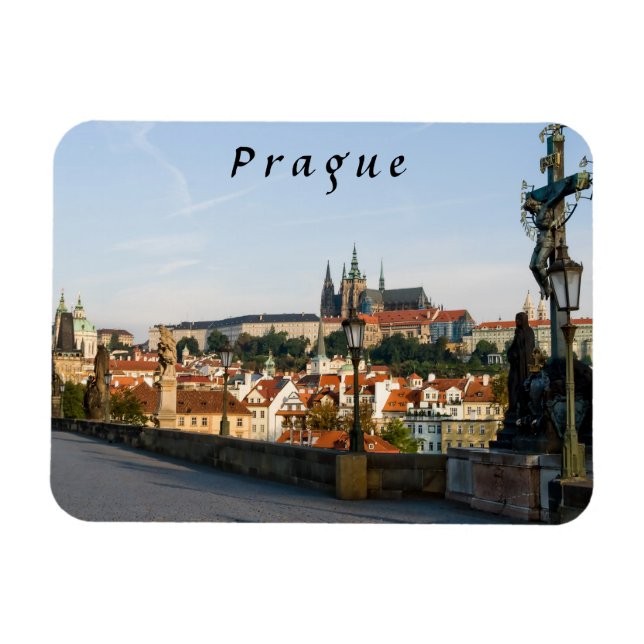 Aussicht auf das Schloss von der Karlsbrücke in Pr Magnet (Horizontal)