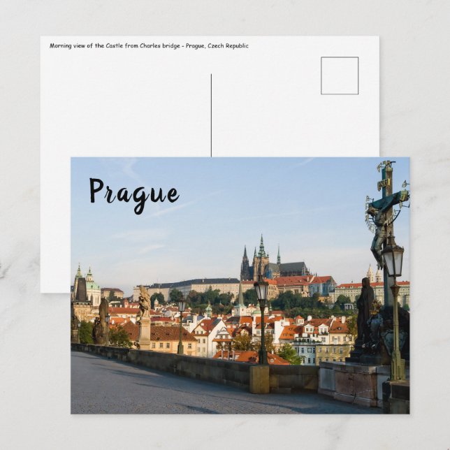 Aussicht auf das Schloss von der Karlsbrücke in Pr Postkarte (Vorne/Hinten)