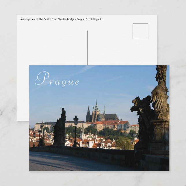 Aussicht auf das Schloss von der Karlsbrücke in Pr Postkarte (Vorne/Hinten)