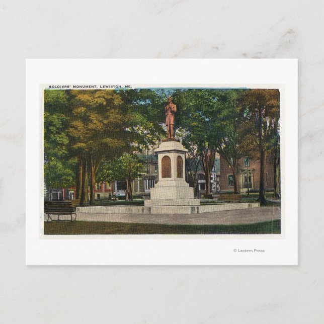 Aussicht auf das Soldaten-Denkmal Postkarte (Vorderseite)