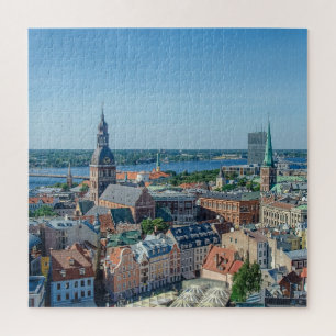 Aussicht auf das Stadtzentrum von Riga von oben