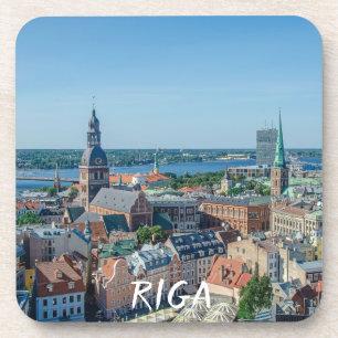 Aussicht auf das Stadtzentrum von Riga von oben Getränkeuntersetzer