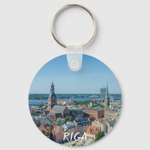 Aussicht auf das Stadtzentrum von Riga von oben Schlüsselanhänger