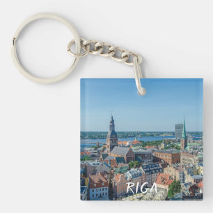 Aussicht auf das Stadtzentrum von Riga von oben Schlüsselanhänger