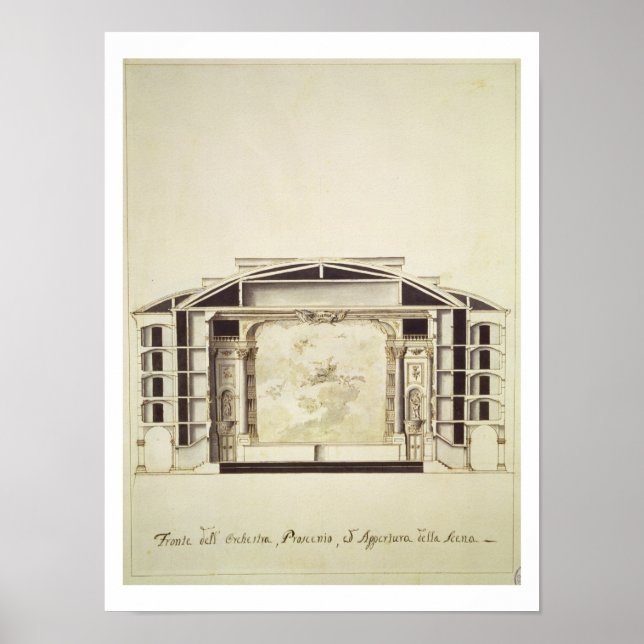 Aussicht auf das Theater am Canale Grande Poster (Vorne)