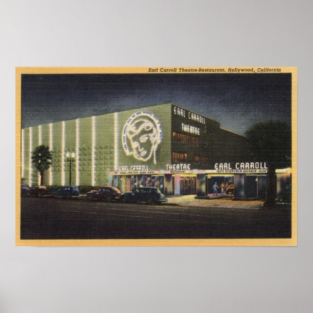 Aussicht auf das Theater Earl Carroll - Restaurant Poster (Vorne)