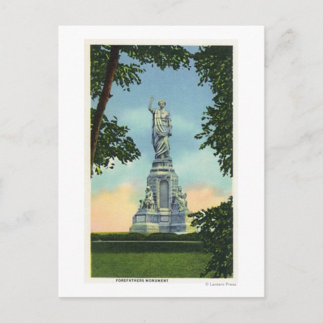 Aussicht auf das Vorväter-Denkmal # 2 Postkarte (Vorderseite)