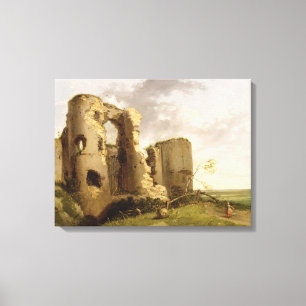 Aussicht auf das West Gate of Pevensey Castle, Sus Leinwanddruck
