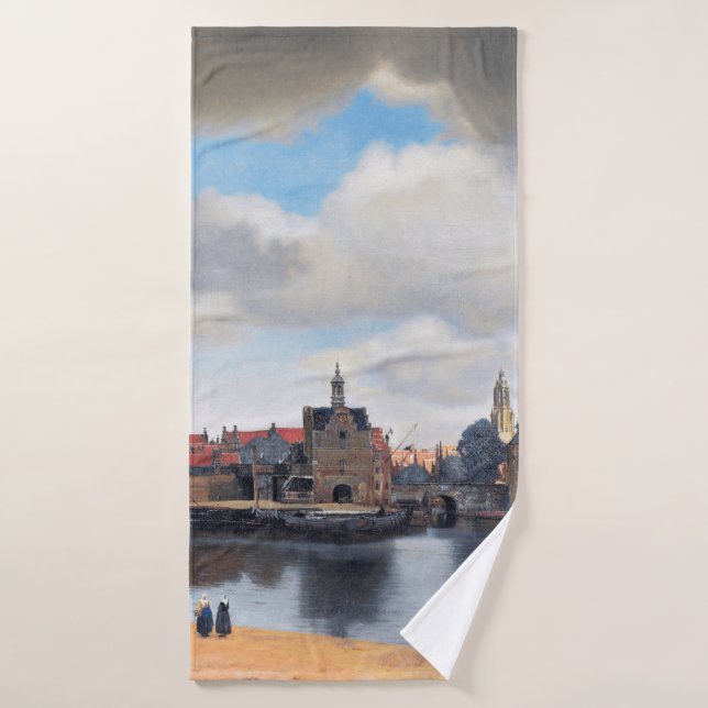 Aussicht auf Delft, Johannes Vermeer, 1659-1660 Badehandtuch (Badehandtuch)